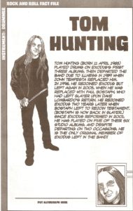 Exodus member 2 - Tom Hunting