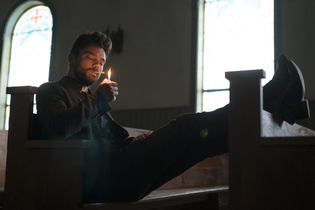 Dominic Cooper as Jesse Custer - Preacher _ Season 1, Episode 1 - Photo Credit: Lewis Jacobs/Sony Pictures Televsion/AMC