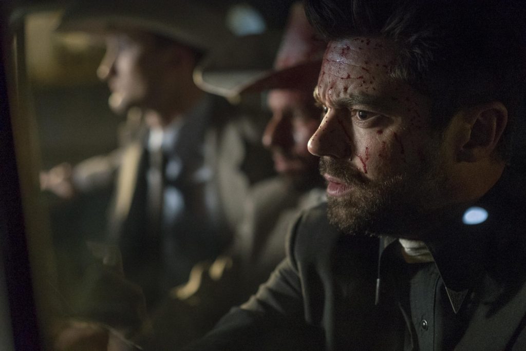 Tom Brooke as Fiore, Anatol Yusef as DeBlanc, Dominic Cooper as Jesse Custer - Preacher _ Season 1, Episode 5 - Photo Credit: Lewis Jacobs/Sony Pictures Television/AMC