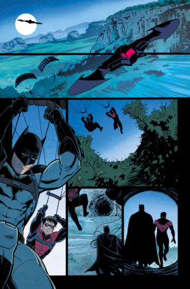 img src="NTW_89_01.jpg" alt="Nightwing #89 interior art by Bruno Redondo and Adriano Lucas preview page 1"